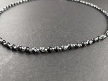 Schneeflockenobsidian Halskette (48 cm)